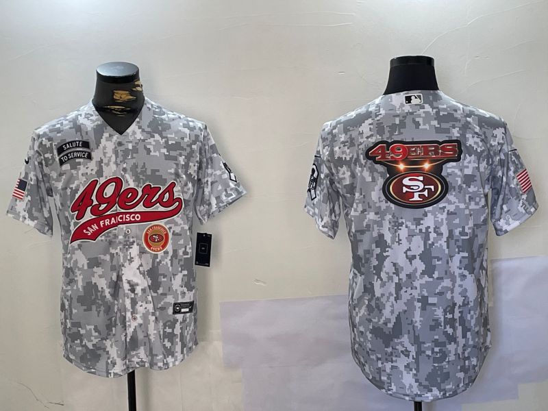 Men San Francisco 49ers Blank Nike Arctic Camo 2024 Salute to Service Limited NFL Jersey style 20